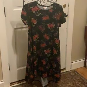 LuLaRoe Carly swing dress, new with tags, size small, black w/deep red roses